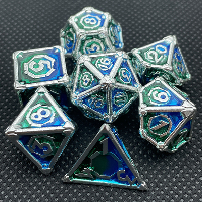 Juego de escritorio Metal Multiface RPG juego de dados Dnd Coc Multicolor