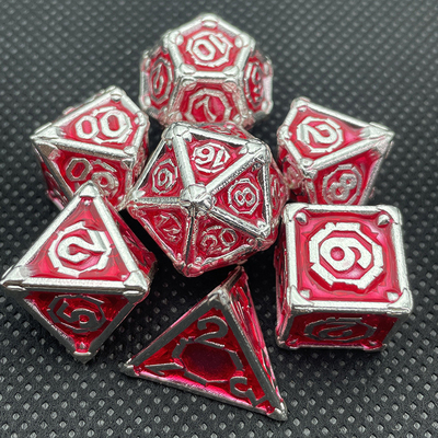 Juego de escritorio portátil de dados de metal multi-cara Dnd Rpg Coc