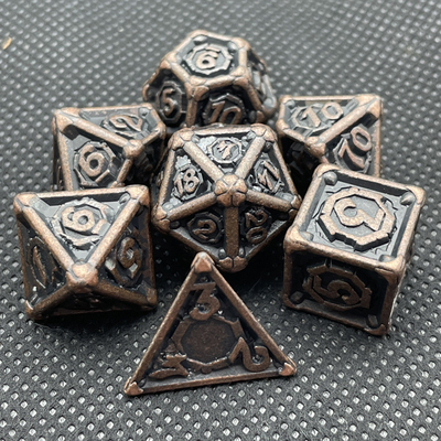 Juego de escritorio portátil de dados de metal multi-cara Dnd Rpg Coc
