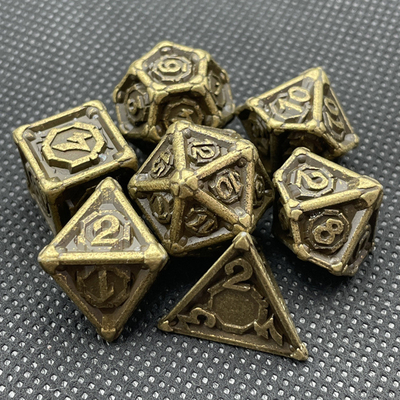 Juego de escritorio portátil de dados de metal multi-cara Dnd Rpg Coc