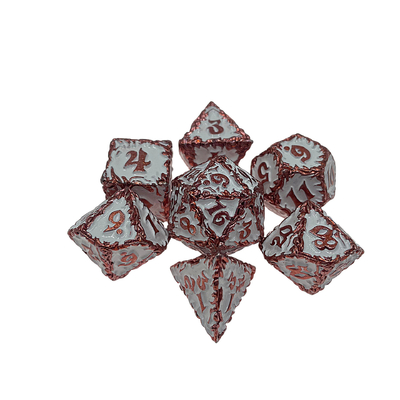 White Tree Vine Metal Multi Face Dice Set Juego de escritorio