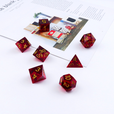 Red granada resina natural juego de dados juego de escritorio dominio mágico preferido aventura dnd dados