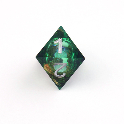 Juego de escritorio multifacético de resina natural de oro de papel verde Dice Border Gate