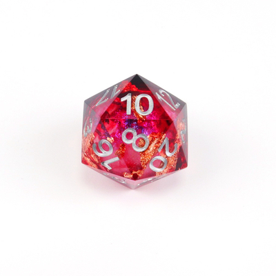 Juego de escritorio multifacético de resina natural de papel rojo y oro Dice Border Gate