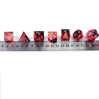 Juego de escritorio multifacético de resina natural de papel rojo y oro Dice Border Gate