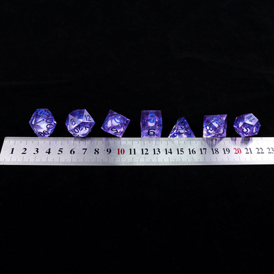Violeta arena de flujo blanco número de cielo resina multifacético juego de dados suite dragón y ciudad mazmorra dnd dados