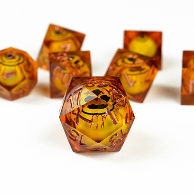 Quédate despierto hasta tarde Ojo más resina amarilla juego de escritorio juego de dados dnd dados
