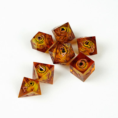 Quédate despierto hasta tarde Ojo más resina amarilla juego de escritorio juego de dados dnd dados