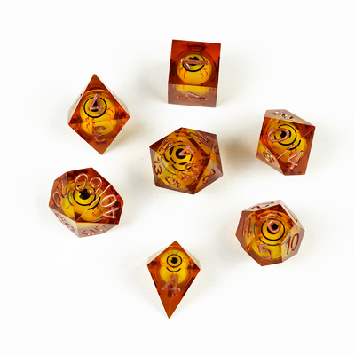 Quédate despierto hasta tarde Ojo más resina amarilla juego de escritorio juego de dados dnd dados