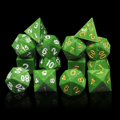 Marmol verde Resina natural juego de dados RPG Multi - Noodle Dnd juego de dados