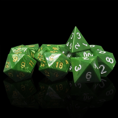 Marmol verde Resina natural juego de dados RPG Multi - Noodle Dnd juego de dados