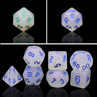 Resina de cristal liso RPG dados artesanales Resina de poliedro dados