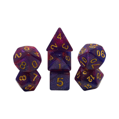Rojo, púrpura y negro tres colores resina juego de dados dragón y mazmorra dnd dados