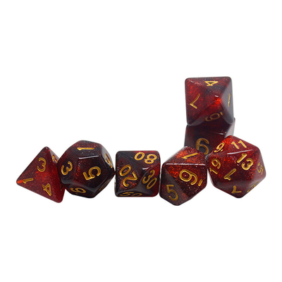 Rojo, púrpura y negro tres colores resina juego de dados dragón y mazmorra dnd dados