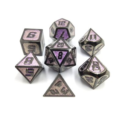 Flash Powder Metal Multiface Role Juego de dados Conjunto de caracteres azules