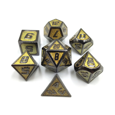 Flash Powder Metal Multiface Role Juego de dados Conjunto de caracteres azules