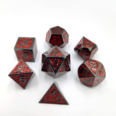 Flash Powder Metal Multiface Role Juego de dados Conjunto de caracteres azules