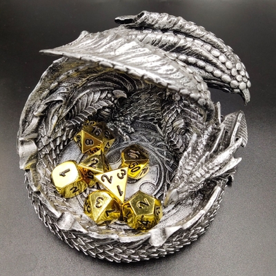 Champaña Oro Color Metal Políedro juego de dados de escritorio juego de dados