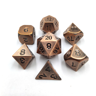 Champaña Oro Color Metal Políedro juego de dados de escritorio juego de dados