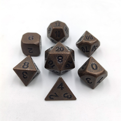 Champaña Oro Color Metal Políedro juego de dados de escritorio juego de dados