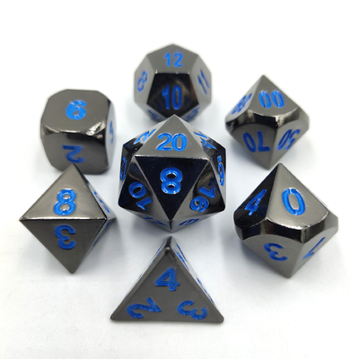 Champaña Oro Color Metal Políedro juego de dados de escritorio juego de dados