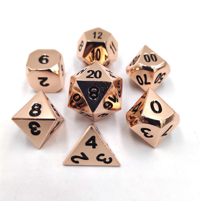 Champaña Oro Color Metal Políedro juego de dados de escritorio juego de dados