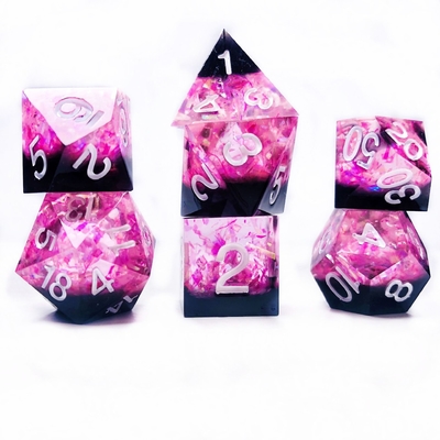 El corazón del océano color brillante resina natural juego de escritorio juego de dados
