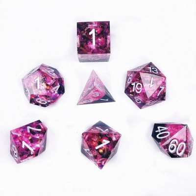 El corazón del océano color brillante resina natural juego de escritorio juego de dados