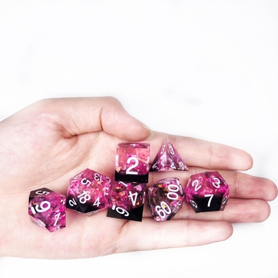 El corazón del océano color brillante resina natural juego de escritorio juego de dados