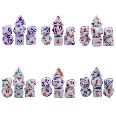 Graffiti Resina de color fantasma juego de mesa juego de dados dnd dados