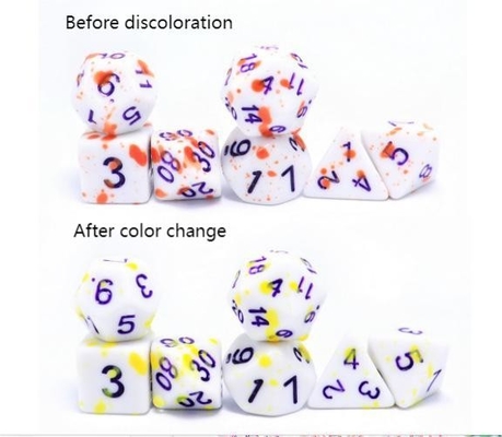 Cambio de color de alta temperatura Graffiti color fantasma resina juego de mesa juego de dados dnd dados