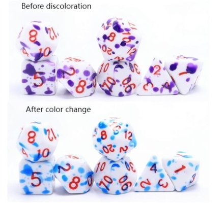 Cambio de color de alta temperatura Graffiti color fantasma resina juego de mesa juego de dados dnd dados