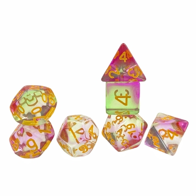 Color de cristal resina juego de escritorio juego de dados dnd dados