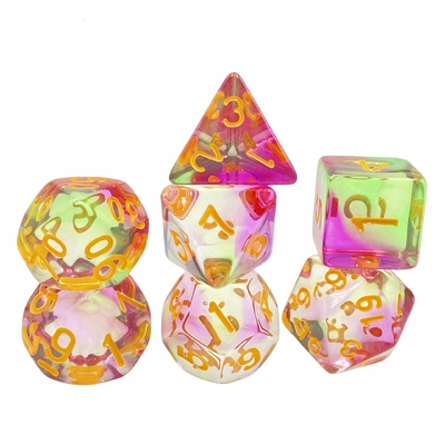 Color de cristal resina juego de escritorio juego de dados dnd dados
