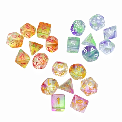 Color de cristal resina juego de escritorio juego de dados dnd dados