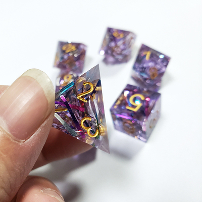 Bandas de color púrpura Resina de juego de dados Dragon and Dungeon