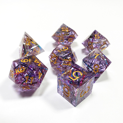 Bandas de color púrpura Resina de juego de dados Dragon and Dungeon