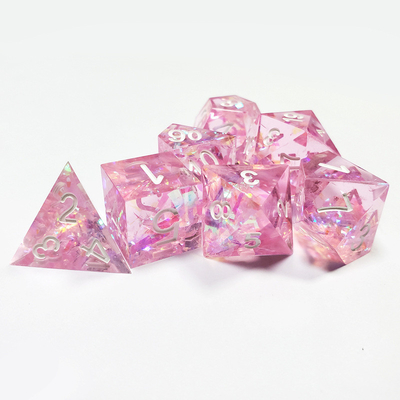 El juego de dados de rosas de cristal de resina Dragon and Dungeon