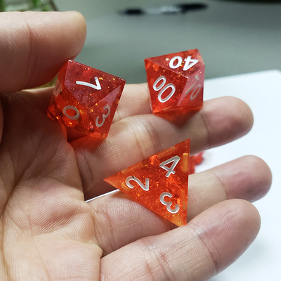 Pixel Granada Rojo Resina de Cristal de Tablero Dado Conjunto dnd Dado