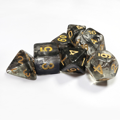 Cristales de humo negro Resina de juego de dados