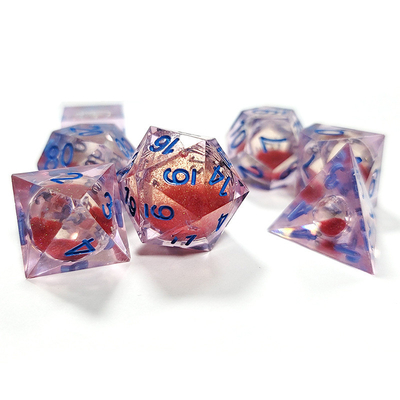 Arenas de flujo rojo Resina multi-noodle juego de tabletas juego de dados dnd dados