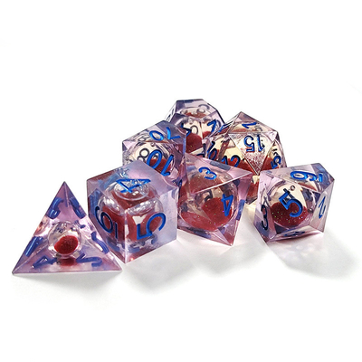Arenas de flujo rojo Resina multi-noodle juego de tabletas juego de dados dnd dados