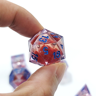 Arenas de flujo rojo Resina multi-noodle juego de tabletas juego de dados dnd dados