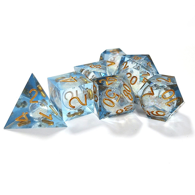 Resina de arena de flujo blanco multi-noodle juego de tabletas juego de dados dnd dados