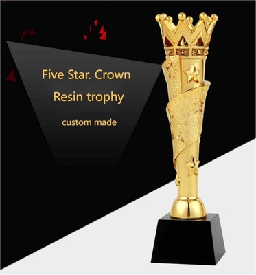 Estilo de medalla Trofeos de resina personalizados Revestidos de oro o plata