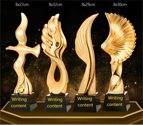 Estilo de medalla Trofeos de resina personalizados Revestidos de oro o plata