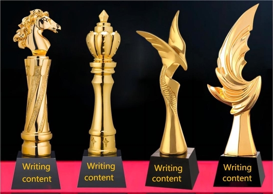 Estilo de medalla Trofeos de resina personalizados Revestidos de oro o plata