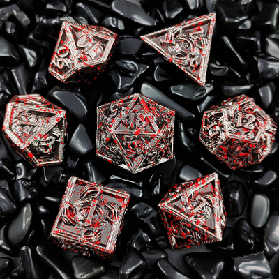 Lujo de metal poliédrico dados 8 colores activos TRPG mazmorras y dragones Dnd Metal Dice Set
