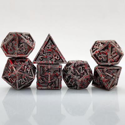 Lujo de metal poliédrico dados 8 colores activos TRPG mazmorras y dragones Dnd Metal Dice Set