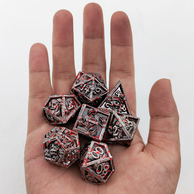 Lujo de metal poliédrico dados 8 colores activos TRPG mazmorras y dragones Dnd Metal Dice Set